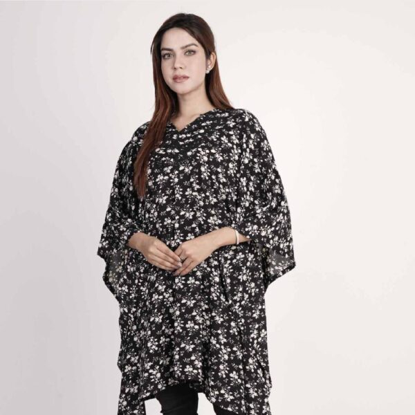 Womens Kaftan (Black Printed)